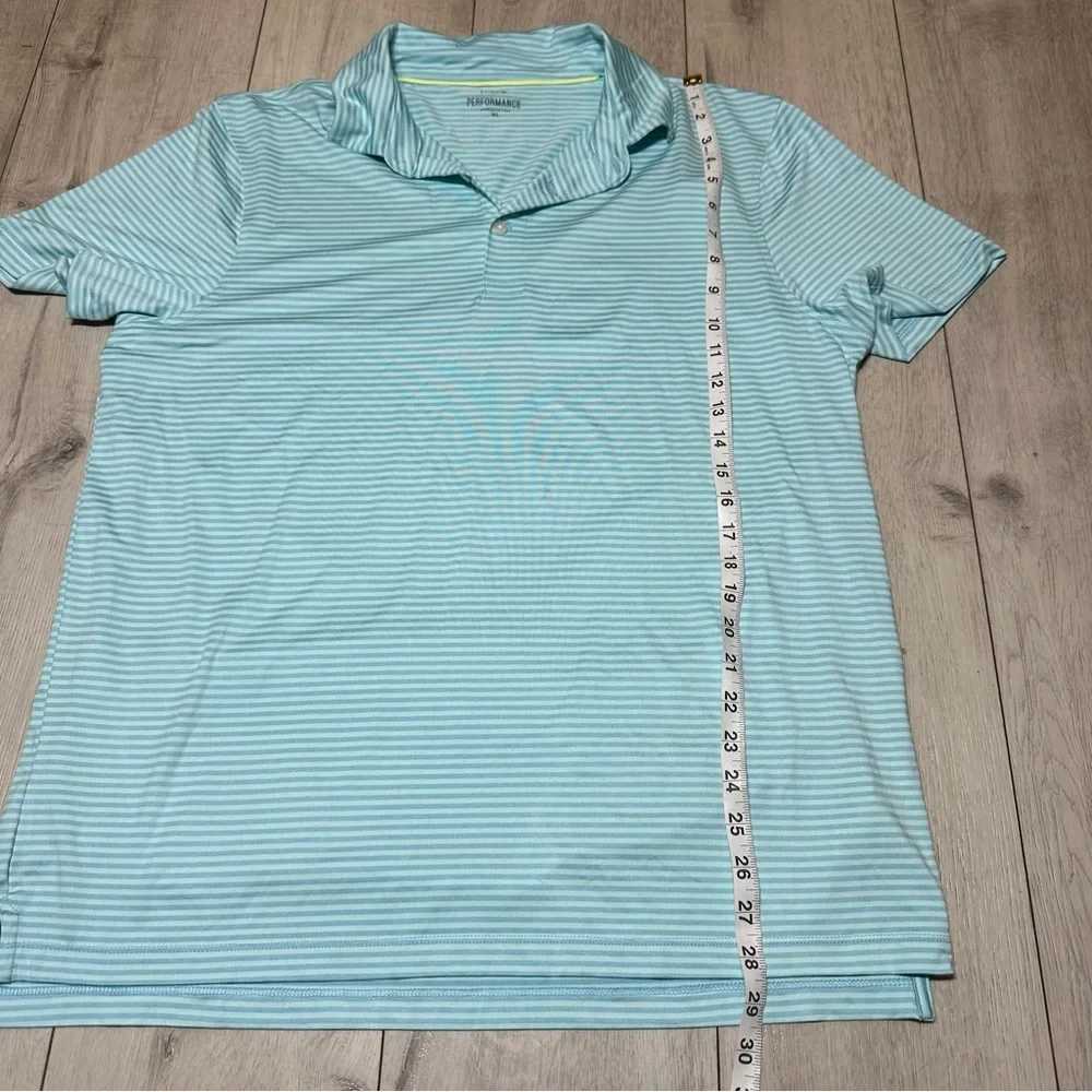 NEW!! J.Crew Size XL Lightweight Performance Polo Shirt Blue Striped Short Sleev